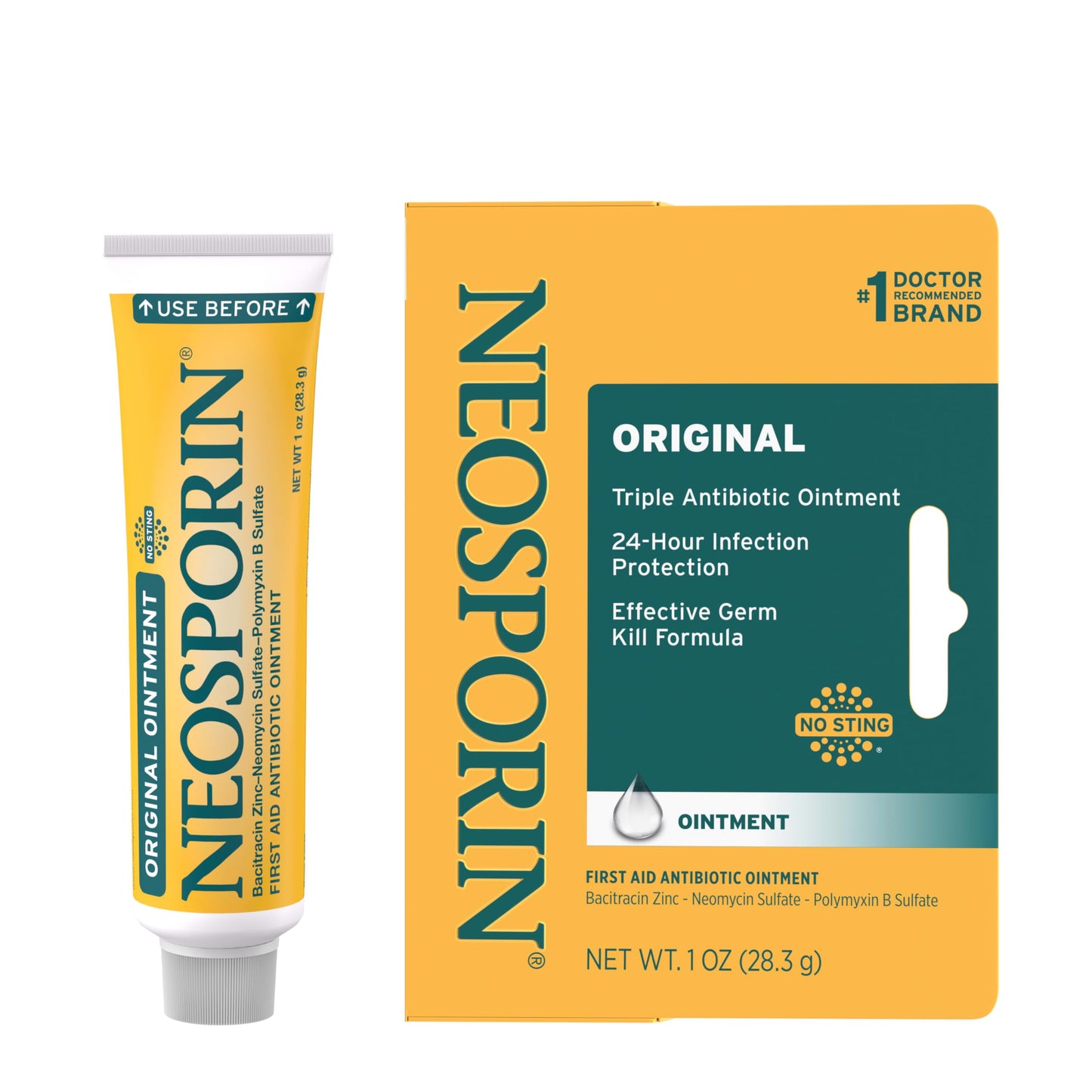 Neosporin Original First Aid Antibiotic Ointment with Bacitracin Zinc For Infection Protection, Wound Care Treatment & Scar Appearance Minimizer for Minor Cuts, Scrapes and Burns, 1 oz Nirvana Guru
