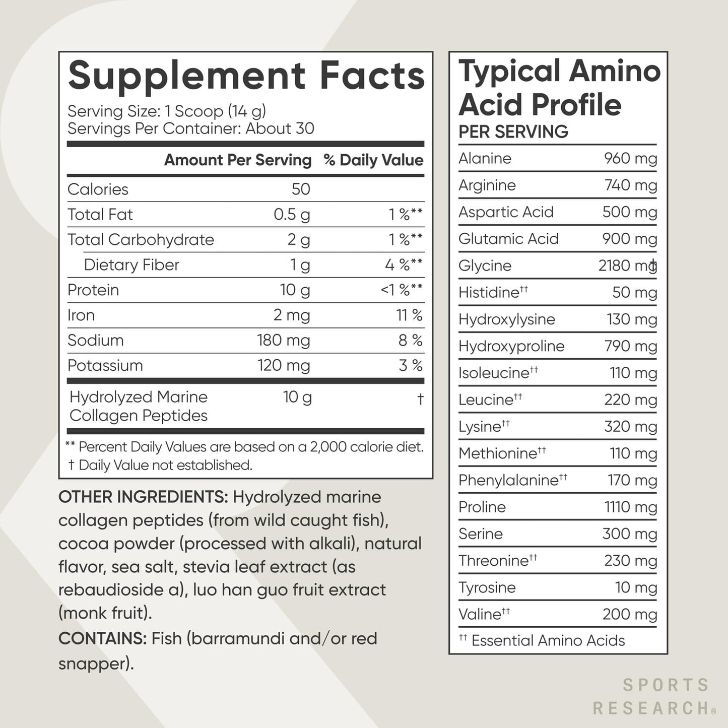Sports Research Marine Collagen Peptides Powder - Sourced from Wild-Caught Fish, Pescatarian Friendly, Keto Certified & Non-GMO Verified - Easy to Mix in Water or Juice! (34 Servings) - Nirvana Guru