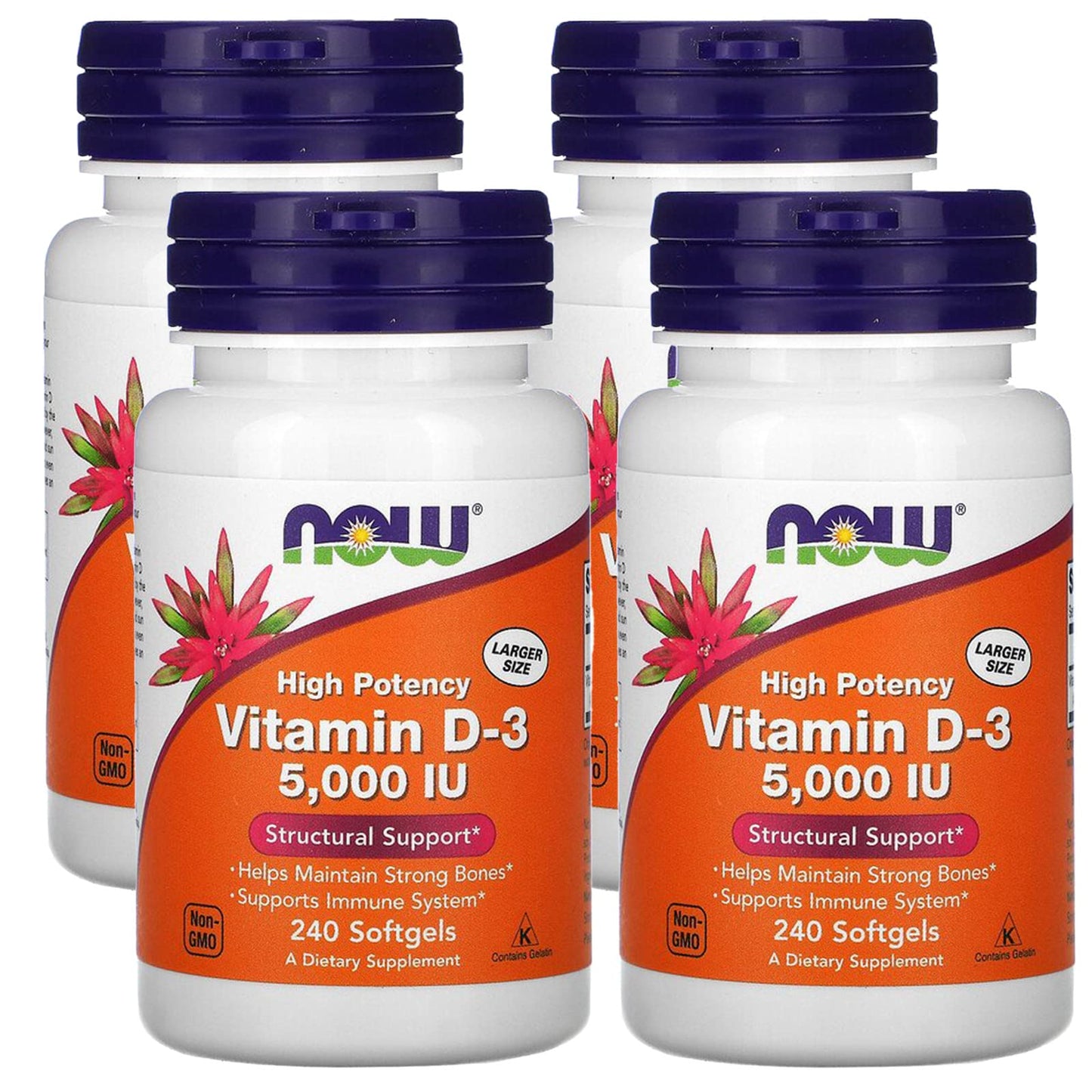 NOW Foods Supplements, Vitamin D-3 5,000 IU, High Potency, Structural Support*, 240 Softgels - Nirvana Guru