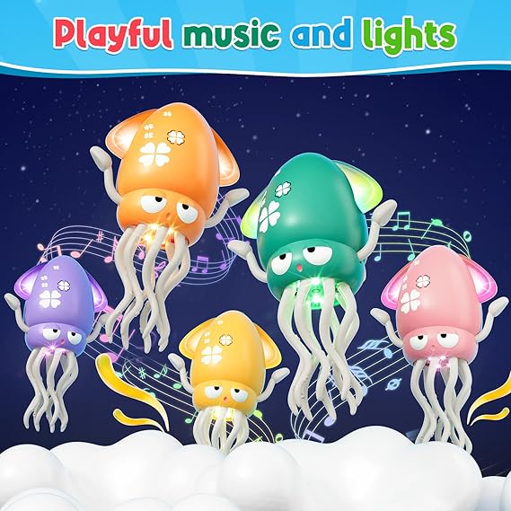 Dancing Octopus Baby Toy, Electric Crawling Octopus Tummy Time Toy, Rechargeable Magic Dancing Music Squid Baby Toys for 3 4 5 Year Old Kids Boy Girl Birthday Gifts Christmas Stocking Stuffers(Green) nirvanaguru