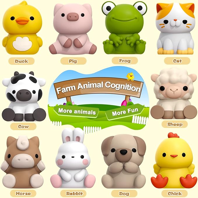Learning Toys for 1,2,3 Year Old Toddlers, 20Pcs Farm Animals Toys Montessori Counting, Matching & Sorting Fine Motor Games, Christmas Birthday Easter Gift for Baby Boys Girls Age 12-18 Months nirvanaguru