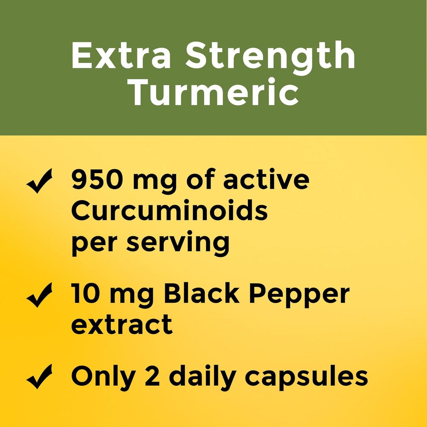 Nature Made Extra Strength Turmeric Curcumin with Black Pepper, 1000mg extract (950mg Curcuminoids) per serving, Supports Healthy Inflammation Response, 60 Vegetarian Capsules, 30 Day Supply - Nirvana Guru
