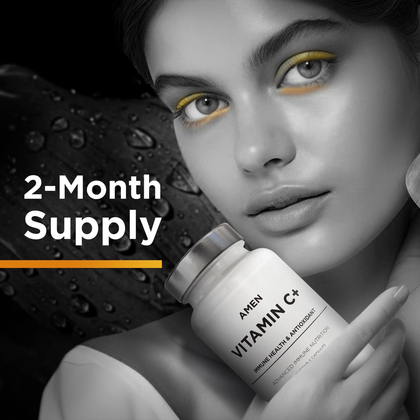 Amen Vitamin C+ Supplement with Zinc, Bioflavonoids, Quercetin, Rose HIPS, Elderberry – Vegan, Non-GMO – 2 Months Supply - 120 Capsules Nirvana Guru