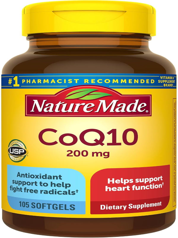 Nature Made CoQ10 200mg, Dietary Supplement for Heart Health Support, 105 Softgels, 105 Day Supply - Nirvana Guru