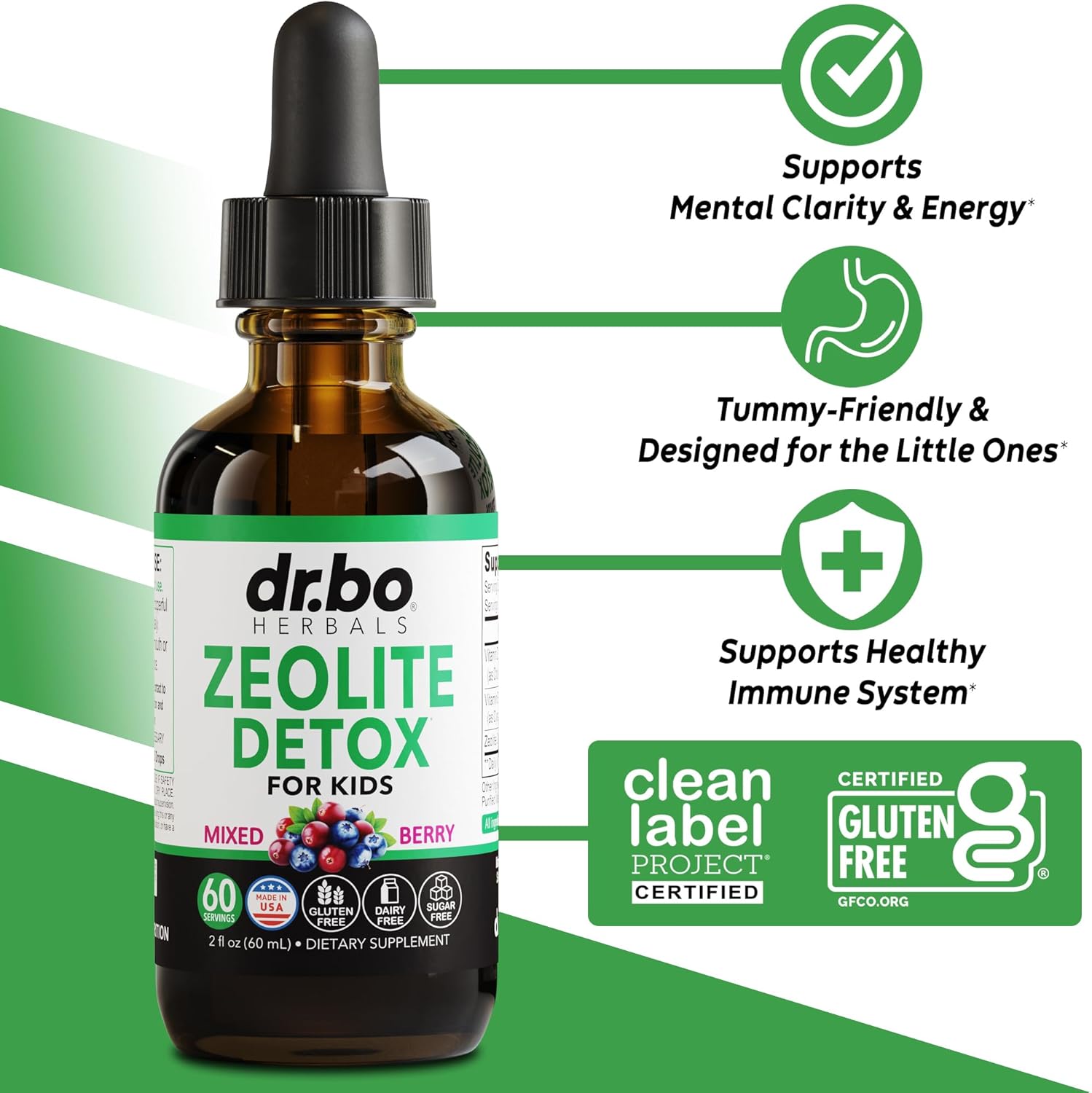Zeolite Detox for Kids Liquid Drops - Advanced Clinoptilolite with Pure Vitamins B12 & D - Kids Gentle Body Daily Cleanse Focus & Speech Extra Clinoptilolite Zeolite Drops Detox Cleanse Supplement 2oz Nirvana Guru