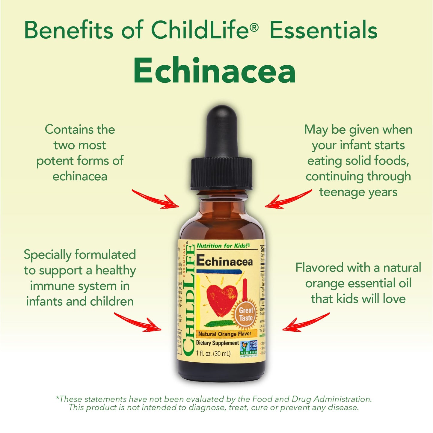 CHILDLIFE ESSENTIALS Echinacea for Kids - Kids Echinacea Drops, Liquid Tincture, Alcohol Free Supplement for Babies, Toddlers, Children - Natural Orange, 1 Fl Oz (Pack of 1) - Nirvana Guru