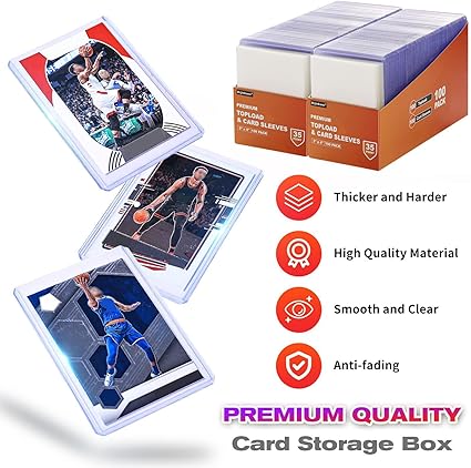 400 Card Sleeves Top Loaders for Cards, Arjiekwei 3"X4" Baseball Cards Protectors Hard Plastic, Premium Toploaders Holder for Trading Sports Football Game Card(200 Top Loaders + 200 Penny Sleeves) nirvanaguru