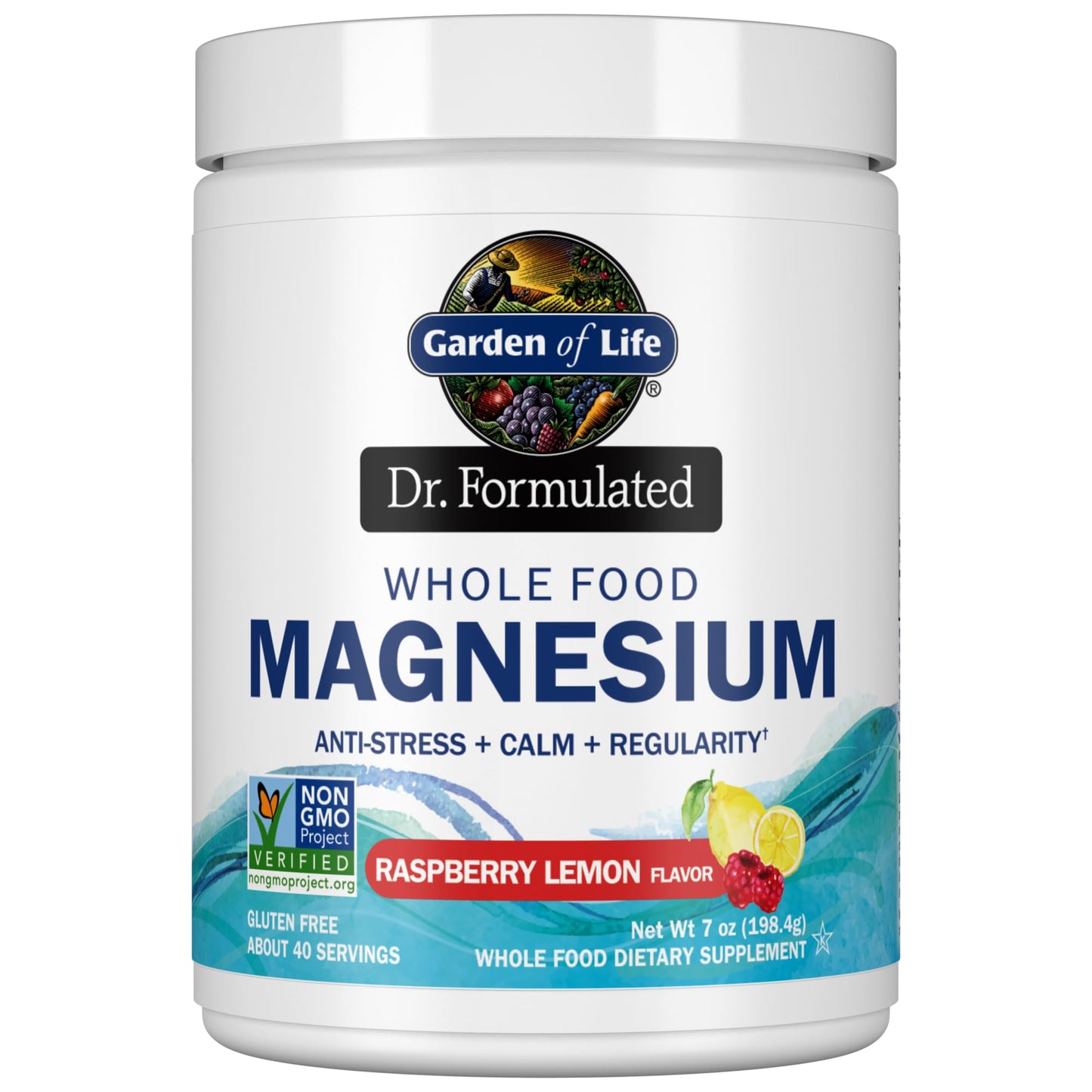 Garden of Life Whole Food Magnesium Powder, 421.5g - Raspberry Lemon, Vegan, Gluten & Sugar Free - Nirvana Guru