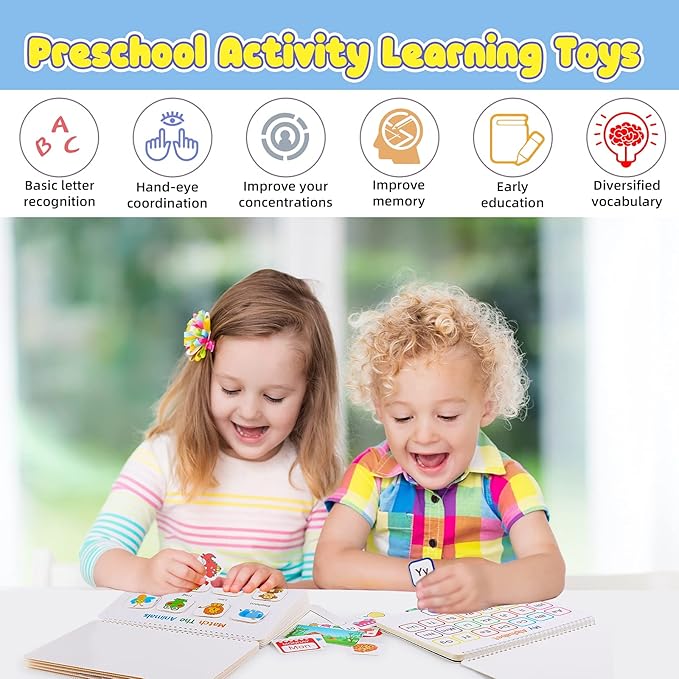 Huijing Montessori Preschool Learning Activities Busy Book - Workbook Activity Binder / Toys for Toddlers, Autism Learning Materials and Tracing Coloring Book nirvanaguru