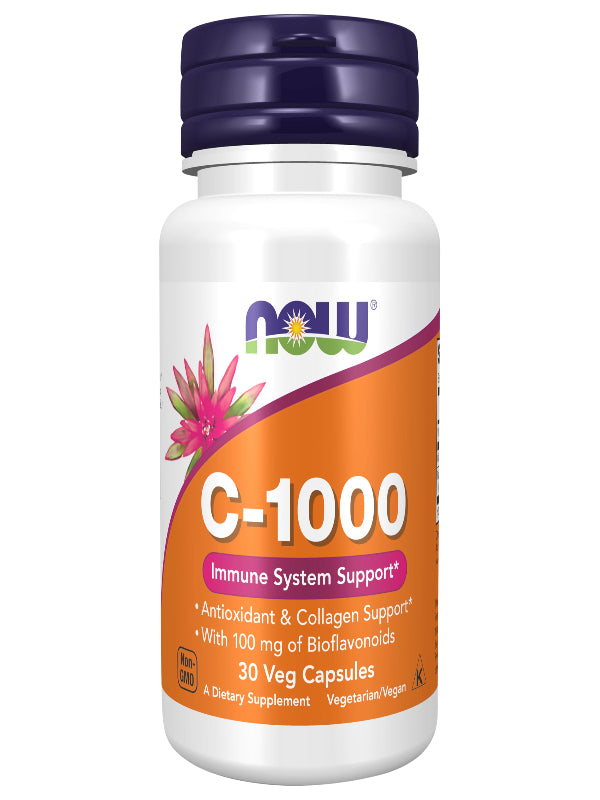 NOW Foods Supplements, Vitamin C-1,000 with 100 mg of Bioflavonoids, Antioxidant protection*, 100 Veg Capsules - Nirvana Guru