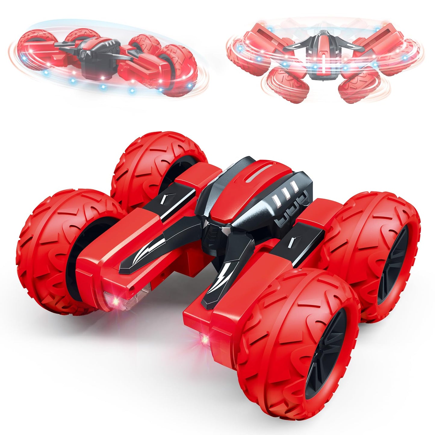 Threeking RC Stunt Cars Remote Control Car Double-Sided Driving 360-degree Flips Rotating Car Toy, Green Nirvana Guru
