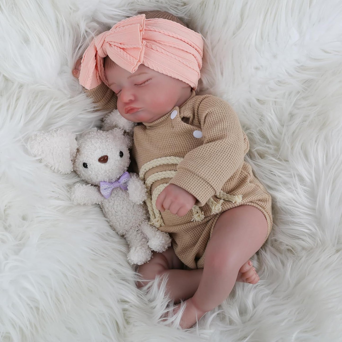 Lifelike Reborn Baby Dolls-20 inch Sleeping Realistic Newborn Baby Dolls, Soft Cloth Body with Feeding Toy for Kids Age 3 + Nirvana Guru