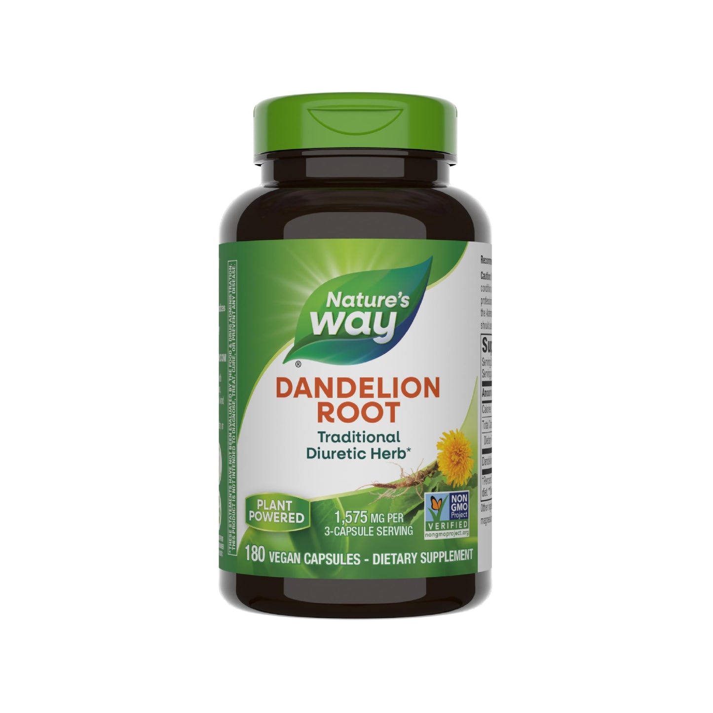 Nature's Way Dandelion Root, Traditional Diuretic Herb*, Traditionally Used to Soothe Digestive Upset*, Vegan Dandelion Root Capsules, 100 Count Nirvana Guru