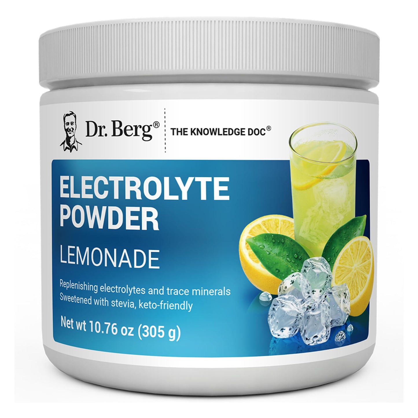 Dr. Berg Zero Sugar Hydration Keto Electrolyte Powder - Enhanced w/ 1000 mg of Potassium & Real Pink Himalayan Salt (NOT Table Salt) - Raspberry & Lemon Flavor Hydration Drink Supplement, 100 Servings