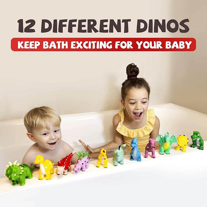 Hely Cancy Dinosaur Bath Toys - No Hole Bath Toys for Kids,Baby Bath Toys for Shower Water Pool Toys nirvanaguru