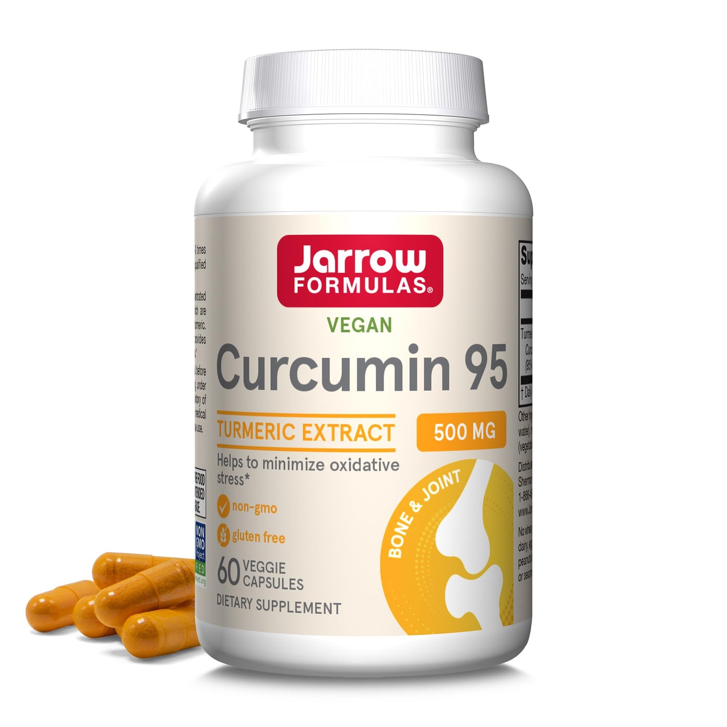 Jarrow Formulas Turmeric Curcumin Supplement - Curcumin 95, Turmeric Supplements, 500 mg for Antioxidant & Joint Support, 120 Capsules - Nirvana Guru