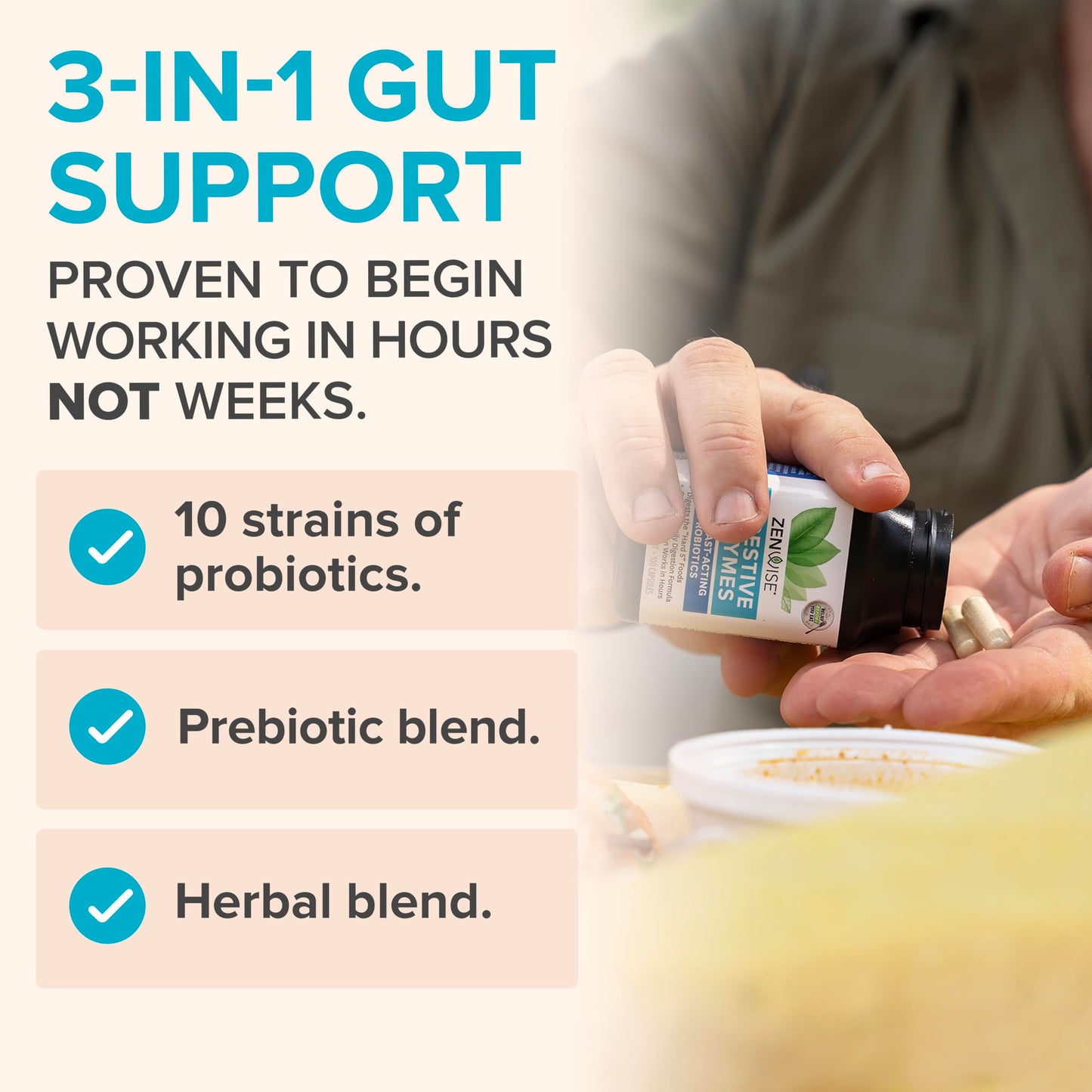 Zenwise Health Digestive Enzymes and Bromelain for Gut Health - Probiotic Multi Enzymes with Prebiotics and Probiotics for Women and Men for Digestive Health and Bloating Relief for Digestion - 45 CT Nirvana Guru