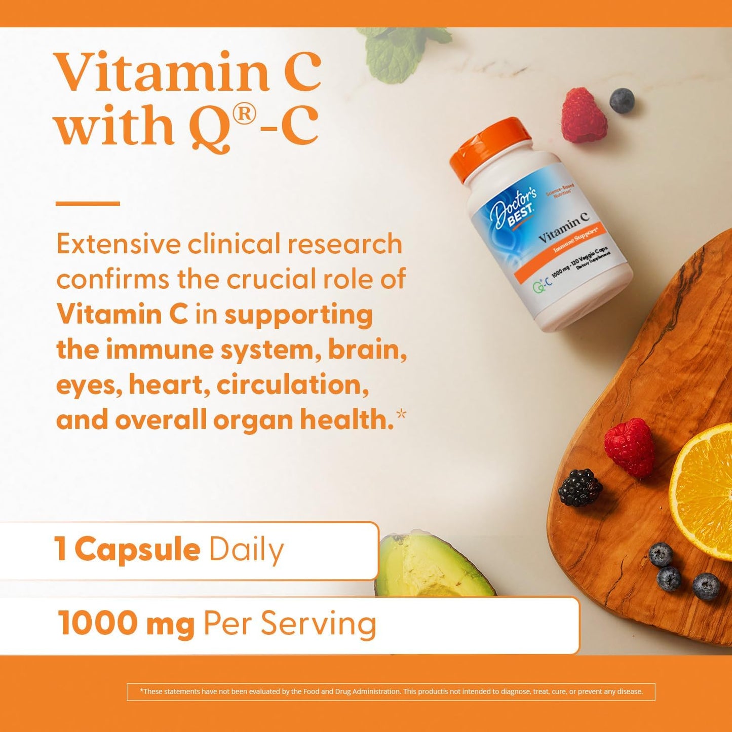 Doctor's Best Vitamin C with Q-C - Vitamin C 1000mg Non-GMO, Vegan, Gluten Free, Soy Free, Sourced from Scotland Veggie Caps, 120 Count - Nirvana Guru