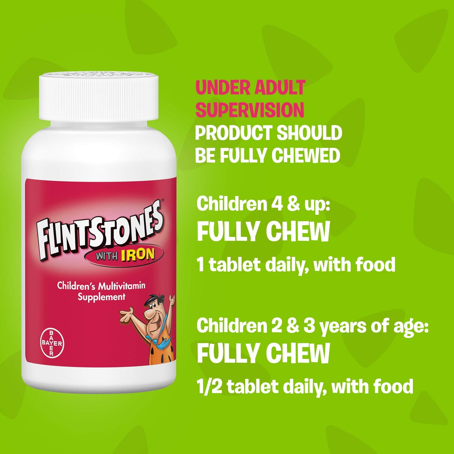 Flintstones Vitamins Chewable Kids Multivitamin with + Extra Iron for Toddler & Kid with Vitamin C, D, Vitamin B12, 160 Count (Packaging Will Vary) Nirvana Guru