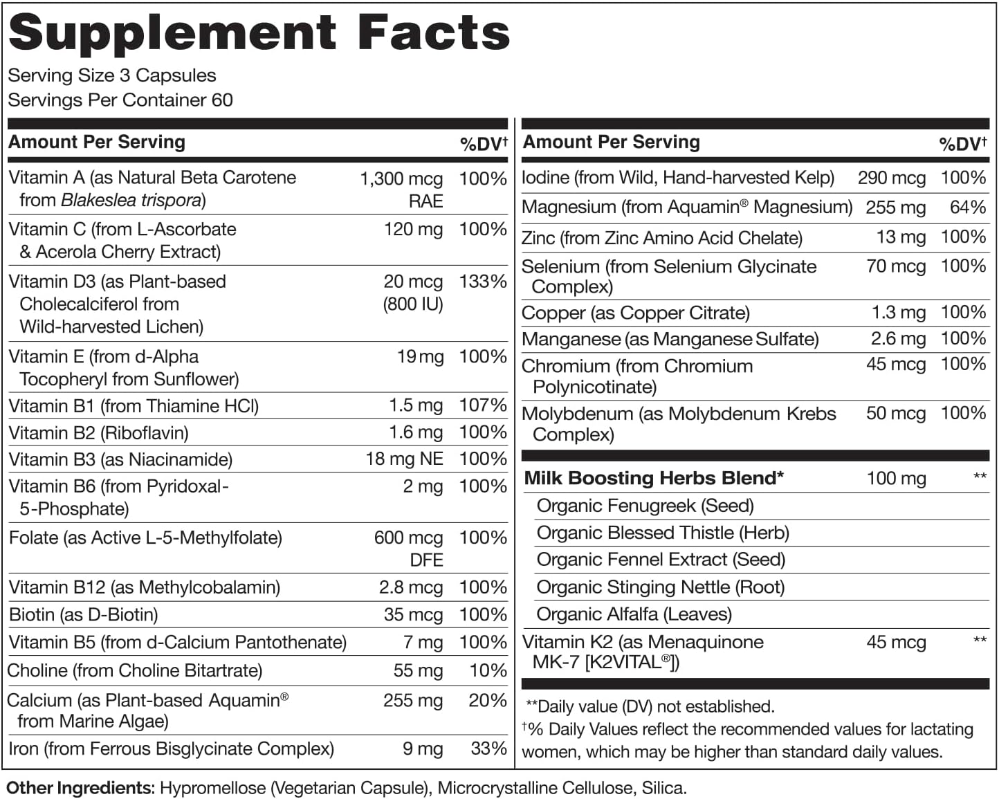 NATURELO Postnatal Multivitamin - Supplement for Breastfeeding Women - Plant-Based Vitamin D, Folate, Gentle Iron - for Nursing Mother, Baby - Post Natal Lactation Support 180 Capsules - Nirvana Guru