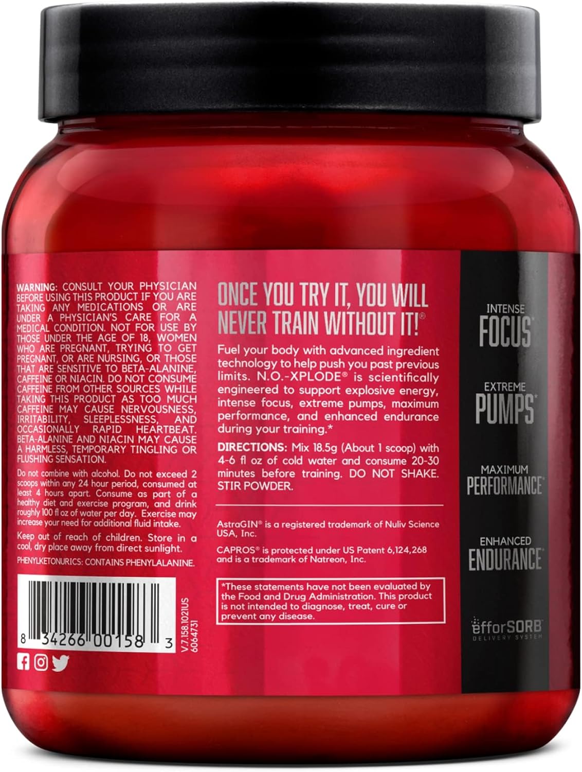 BSN N.O.-XPLODE Pre Workout Powder, Energy Supplement for Men and Women with Creatine and Beta-Alanine, Flavor: Fruit Punch, 30 Servings Nirvana Guru