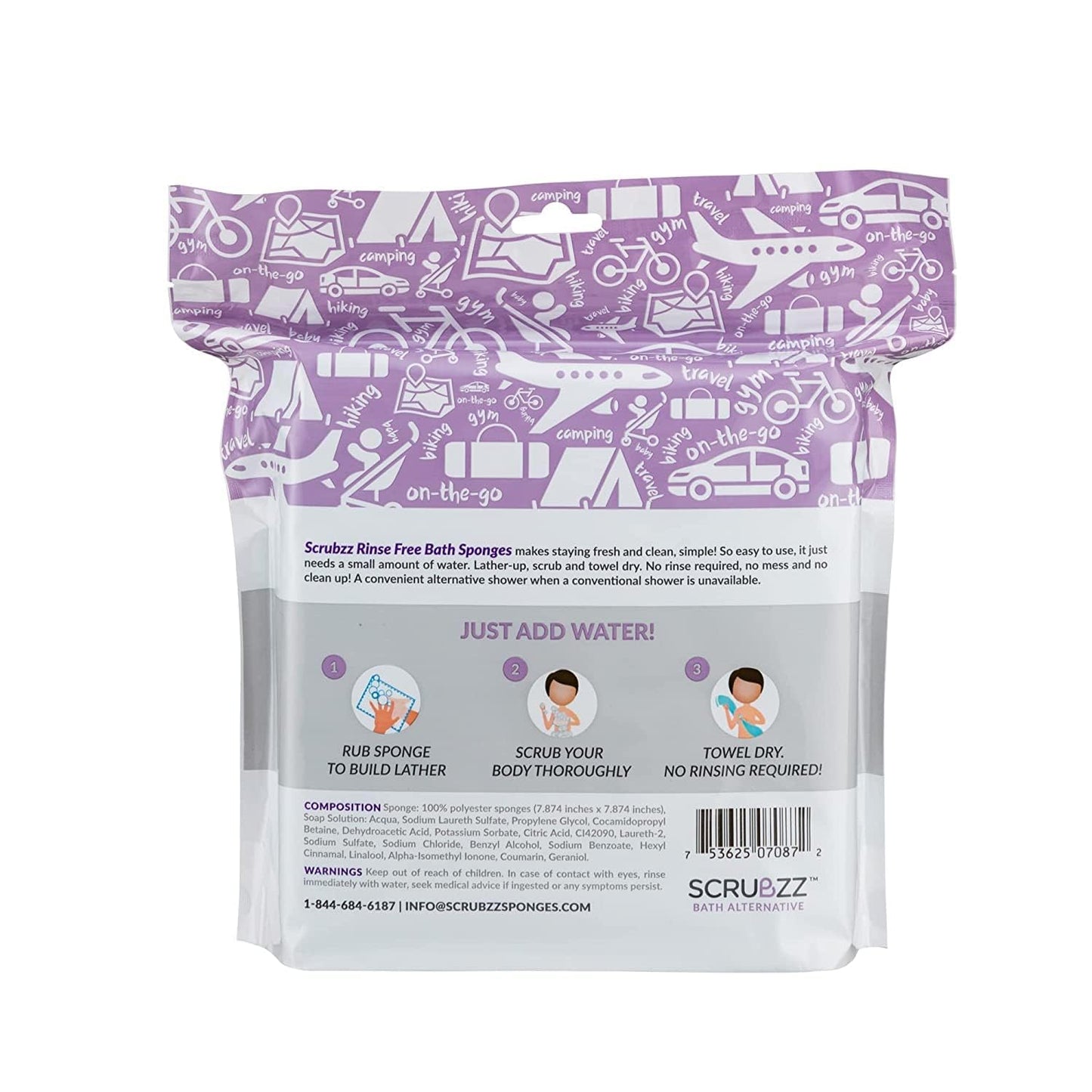 Scrubzz Disposable Rinse Free Bathing Wipes - 25 Pack - All-in-1 Single Use Shower Wipes, Simply Dampen, Lather, and Dry Without Shampoo or Rinsing Nirvana Guru