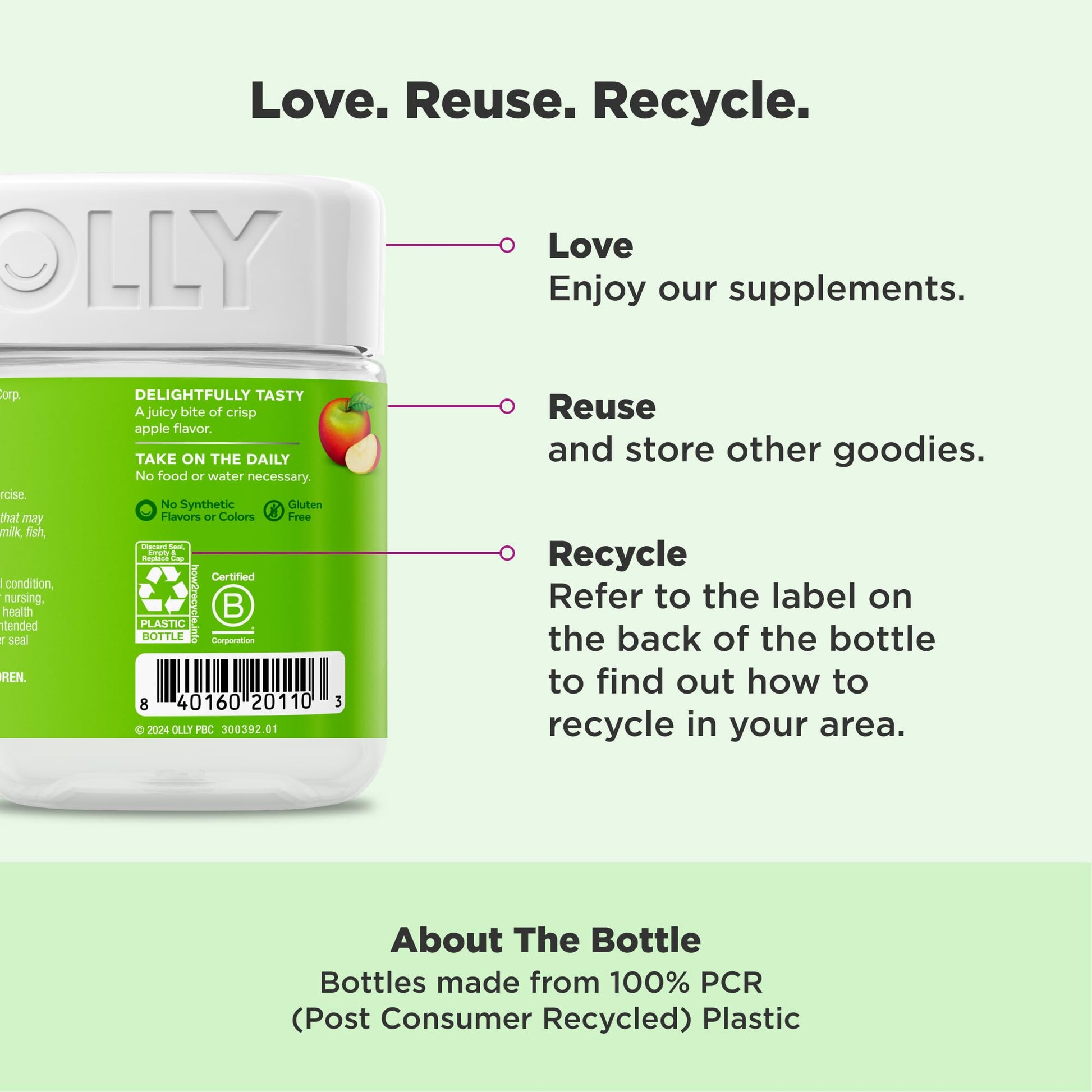 OLLY Metabolism Gummy Rings, Apple Cider Vinegar, Vitamin B12, Chromium, Energy and Digestive Health, Chewable Supplement, Apple Flavor - 30 Count Nirvana Guru