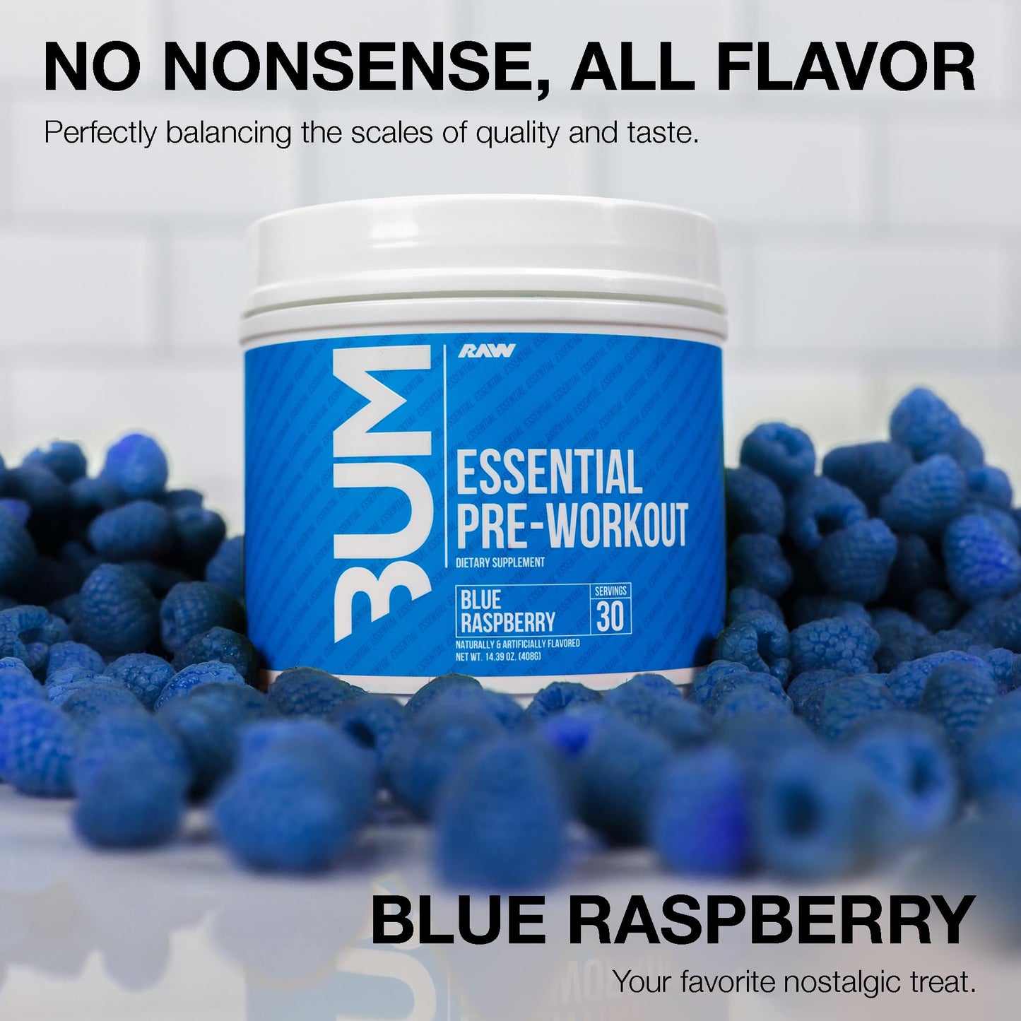 RAW Nutrition - Essential Pre - Chris Bumstead Pre Workout Formula, Sports Nutrition Pre-Workout Powders | Men & Womens Drink, Energy Powder for Working Out (Peach Mango)