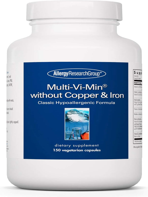 Allergy Research Group - Multi-Vi-Min Without Copper and Iron - Hypoallergenic - 150 Vegetarian Capsules Nirvana Guru