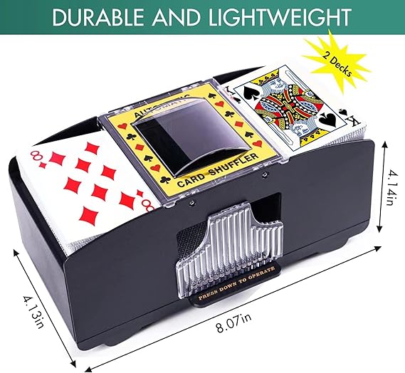 Automatic Card Shuffler, Battery Operated Card Dealer Machine, Electric Casino Card Shuffler for UNO, Blackjack, Texas Hold'em, Home Card Games nirvanaguru