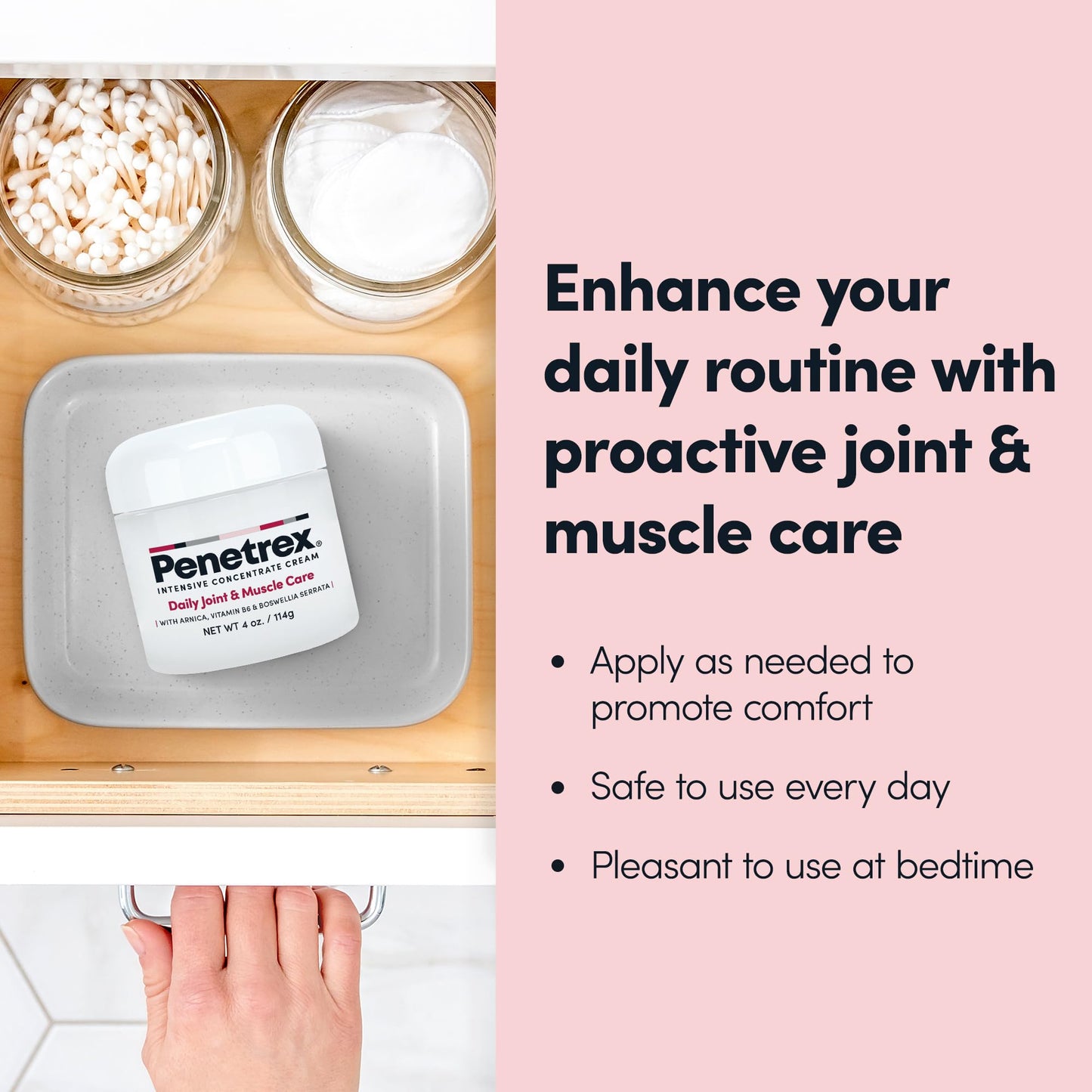 Penetrex Joint & Muscle Therapy - Soothing Muscle Rub for Back, Neck, Hands, Feet - Premium Whole Body Rub with Arnica, Vitamin B6 MSM & Boswellia - Non-Greasy 2oz Cream