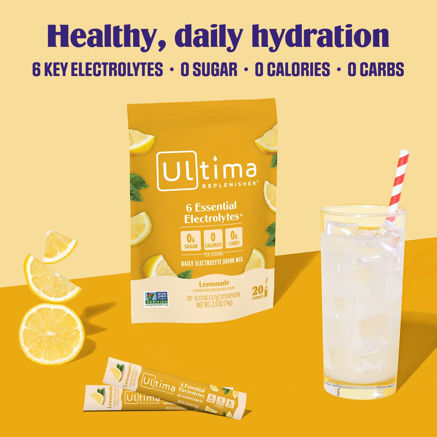 Ultima Replenisher Daily Electrolyte Powder Drink Mix – Sugar Free – Original Variety, 20 Stickpacks – Hydration Packets with 6 Electrolytes and Minerals – Keto Friendly, Vegan, Non-GMO - Nirvana Guru