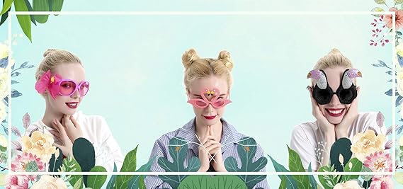 Ocean Line Luau Party Sunglasses - 9 Pairs Funny Hawaiian Glasses, Tropical Fancy Dress Props, Fun Summer Kids Party Favors, Beach Themed Party Supplies Decoration nirvanaguru