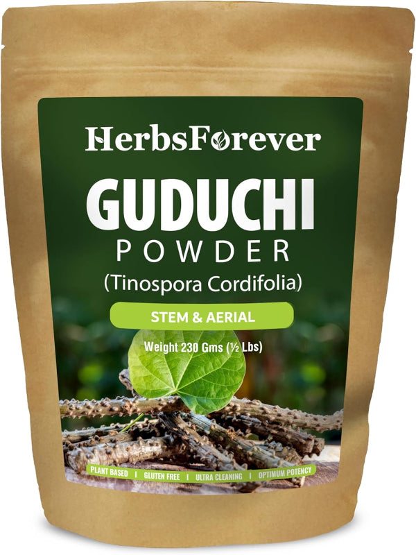Guduchi Powder | Tinospora Cordifolia | Ayurvedic Herbal Supplement | Natural & Pure | Non-GMO, Vegan | 230 GMS | Traditional Herb for Everyday Wellness Nirvana Guru