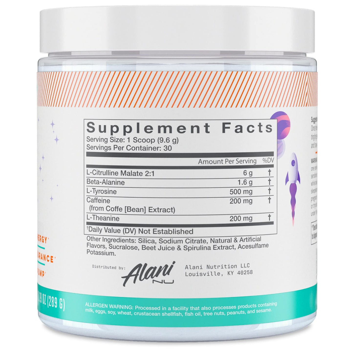 Alani Nu Pre Workout Powder Hawaiian Shaved ICE, Amino Energy Boost, Endurance Supplement, Sugar Free, 200mg Caffeine, L-Theanine, Beta-Alanine, L-Citrulline, 30 Servings Nirvana Guru