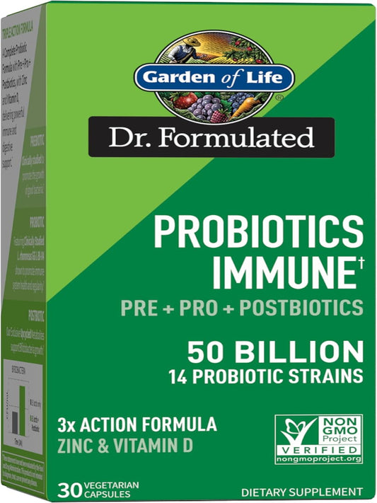 Garden of Life Probiotics with Prebiotics, Postbiotics, D3 & Zinc - 30 Day Immune Support for Gut & Digestive Health - Nirvana Guru