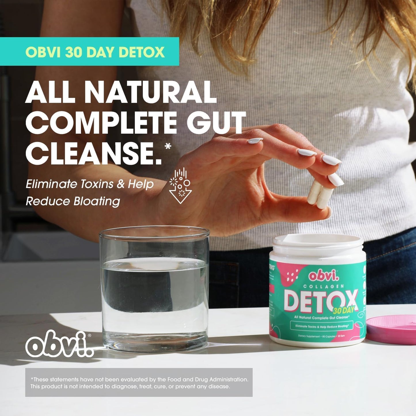 Obvi Detox Colon Cleanse Supplement | Promotes Digestive and Gut Health, Bloating Relief, Helps Remove Toxins | Immune Support with Milk Thistle, Psyllium Husk, Senna Leaf | 90 Capsules | 30 Servings - Nirvana Guru