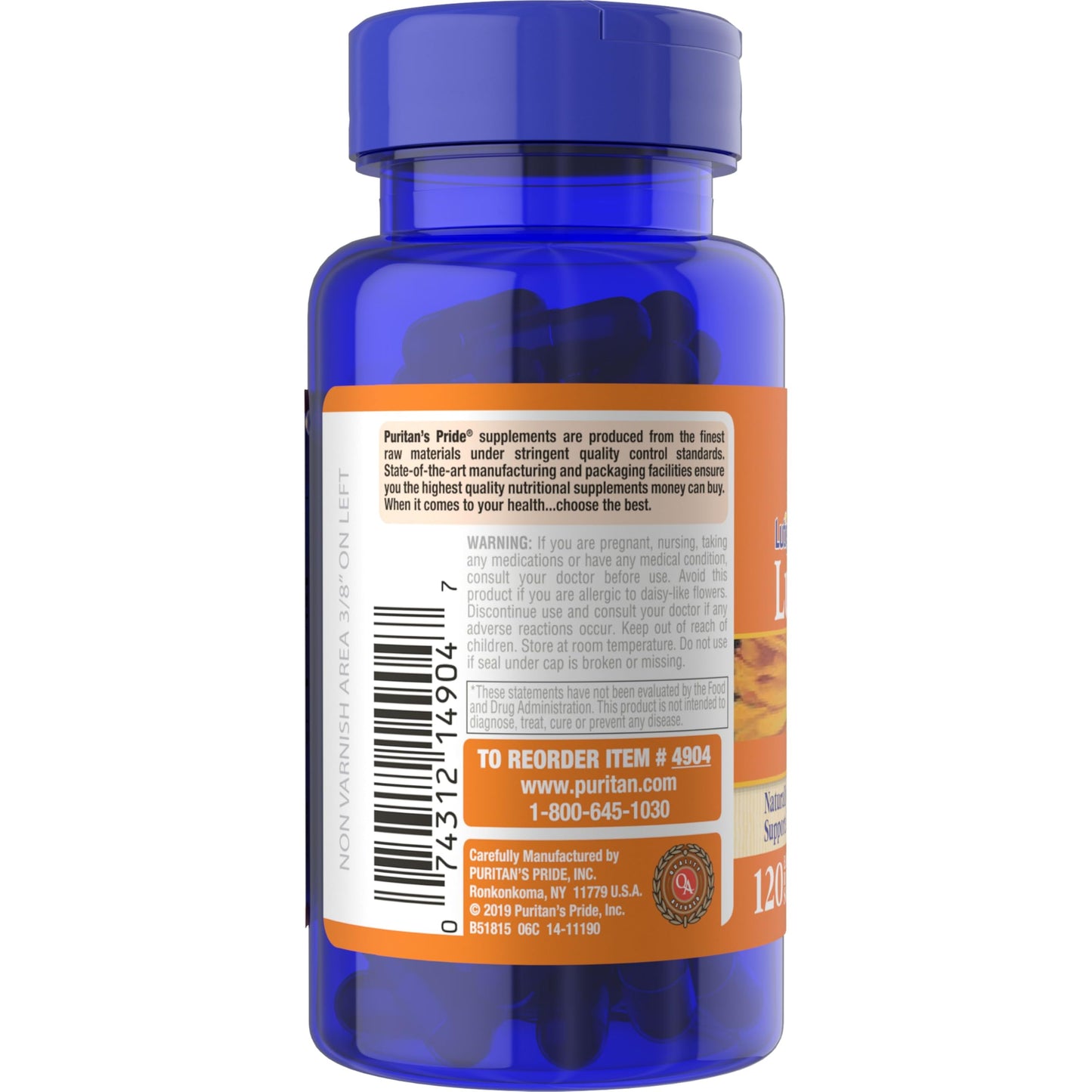 Puritan's Pride Premium Lutigold Lutein Carotenoid 40mg with Zeaxanthin for Men and Women, Dietary Supplement for Eye Health Support, 8 Month Supply, 120 Easy-to-Swallow Softgels Nirvana Guru