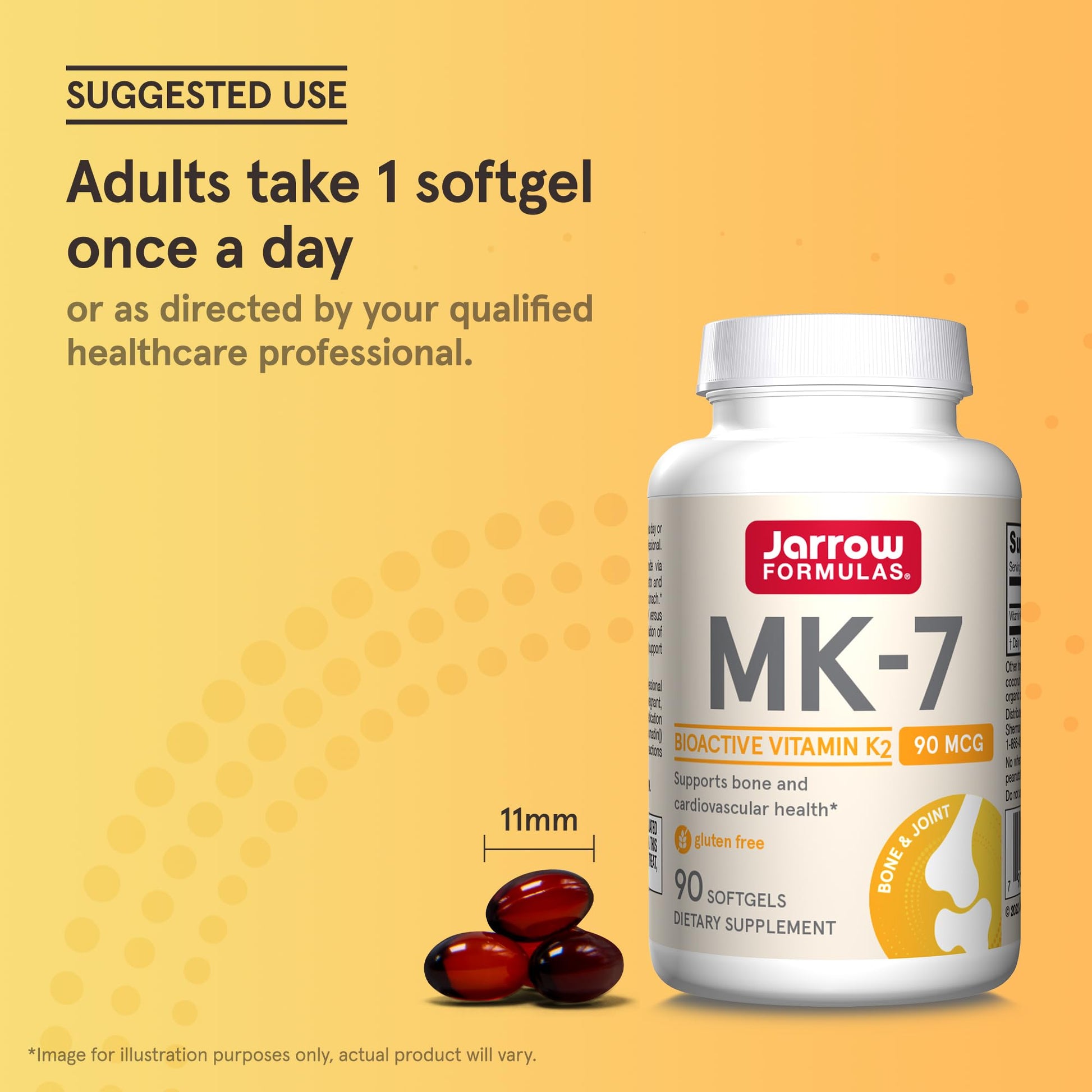 Jarrow Formulas MK-7 90 mcg - Bioactive Form of Vitamin K2 - 120 Servings (Softgels) - For Bone & Cardiovascular Health - Vitamin K2 MK-7 Dietary Supplement - K2 Vitamin Supplement MK-7 - Gluten Free - Nirvana Guru