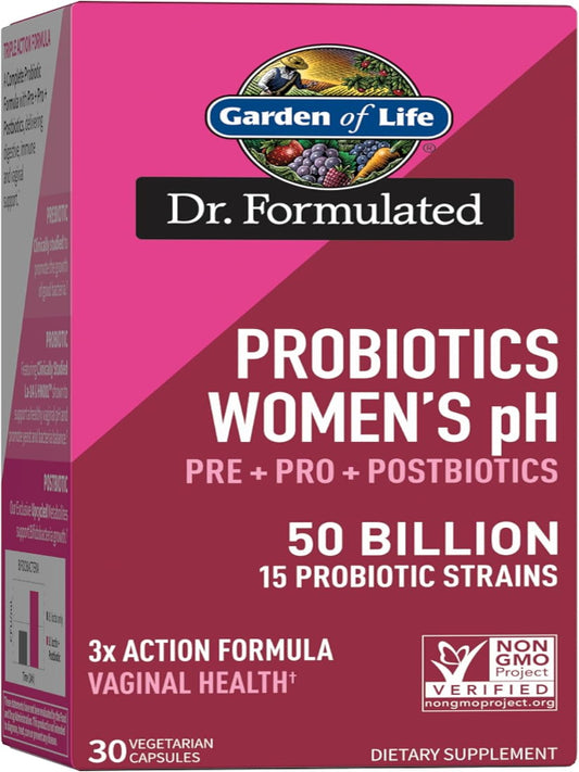 Garden of Life Dr Formulated Once Daily 3-in-1 Complete Prebiotics, Postbiotics & Probiotics for Women, PRE + PRO + POSTBIOTIC Supplement for Women’s Digestive, Immune & Vaginal Health, 30 Day Supply - Nirvana Guru