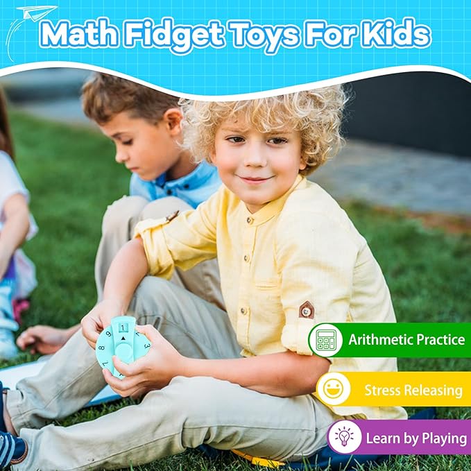 9 Pcs Math Fidget Spinners – Educational Fidget Toys for Kids | Learn Multiplication & Division with Math Spinner Game | Classroom Rewards & Home Learning nirvanaguru