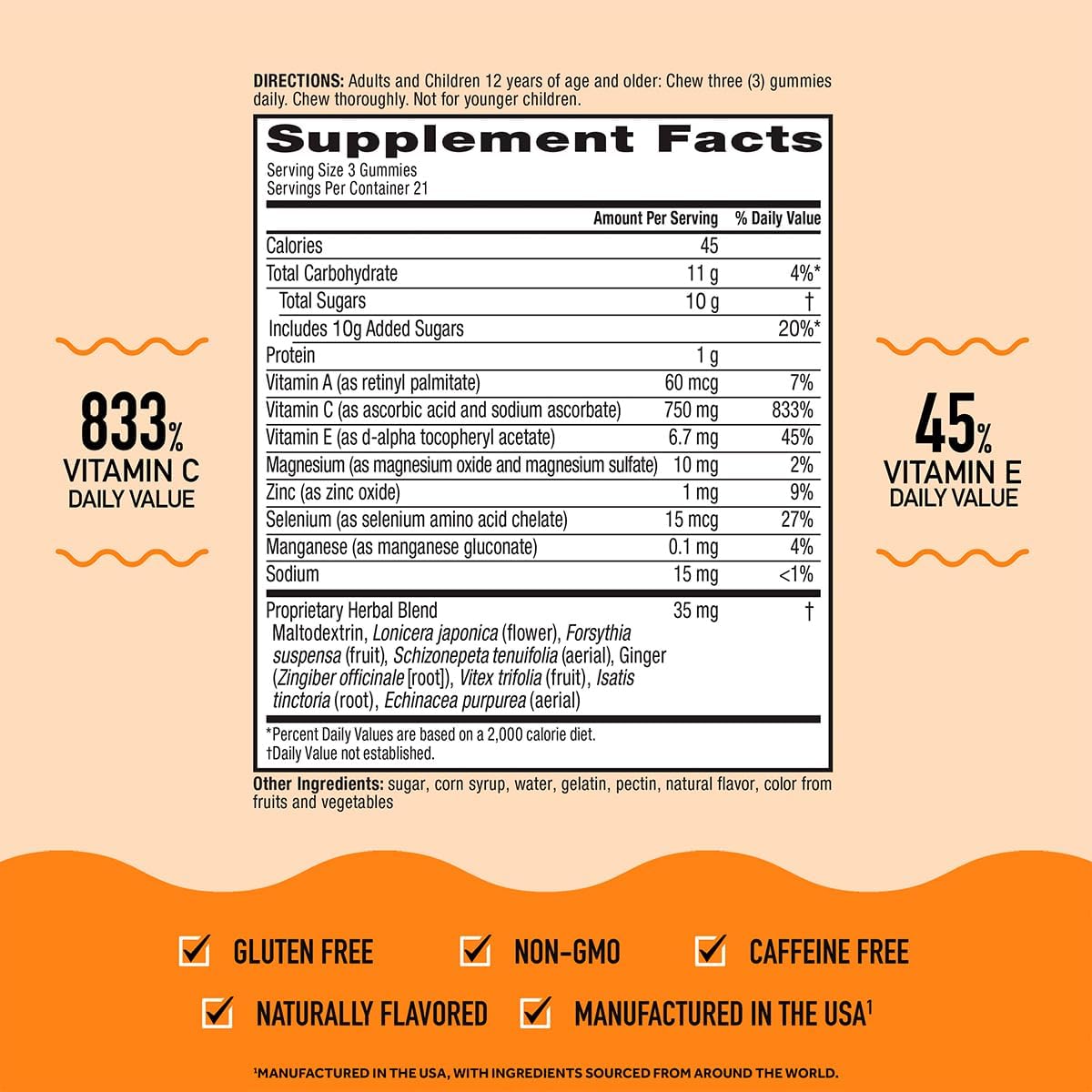 Airborne 750mg Vitamin C Immune Support Supplement Gummies for Adults, Assorted Fruit Flavor, Gluten Free Crafted Blend with Powerful Antioxidants Vitamins A C & E, 42 Gummies (2 Pack) Nirvana Guru