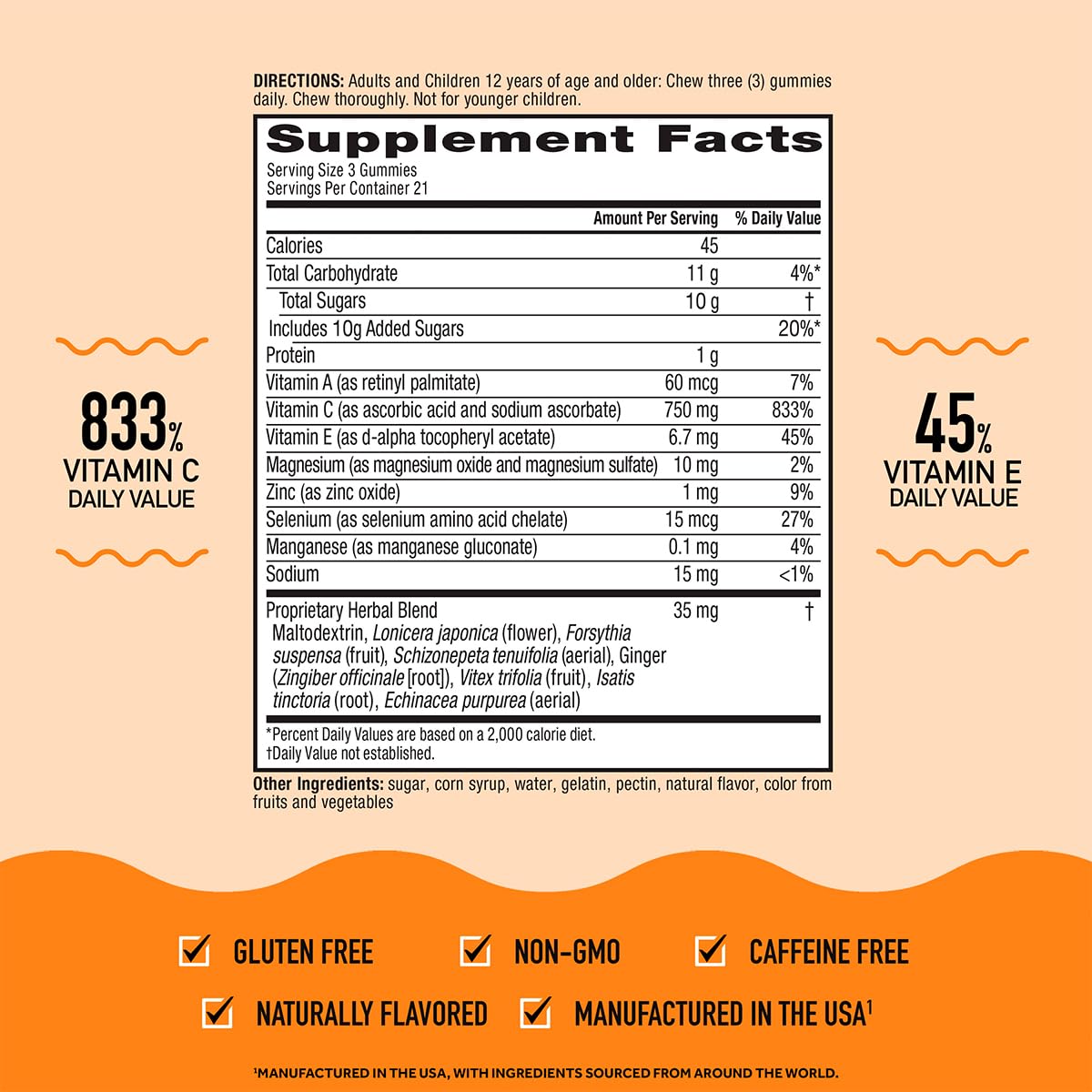 Airborne 750mg Vitamin C Immune Support Supplement Gummies for Adults, Assorted Fruit Flavor, Gluten Free Crafted Blend with Powerful Antioxidants Vitamins A C & E, 42 Gummies (4 Pack) Nirvana Guru