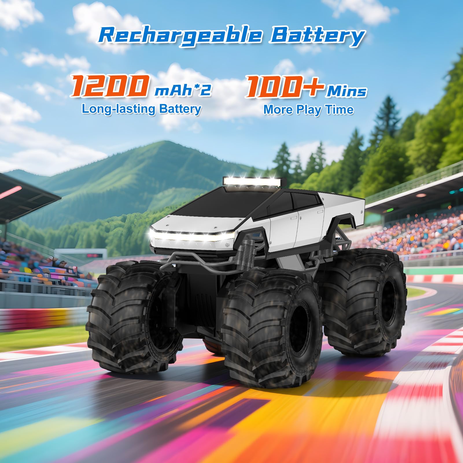 Remote Control Car for Boys, 1:18 Monster Trucks Toys Amphibious RC Cars, 2.4 GHz Waterproof RC Cyber Trucks, 4WD All Terrain Off-Road Pickup, Kids Toy for 6+ Year Old Boy Girl Christmas Birthday Gift Nirvana Guru