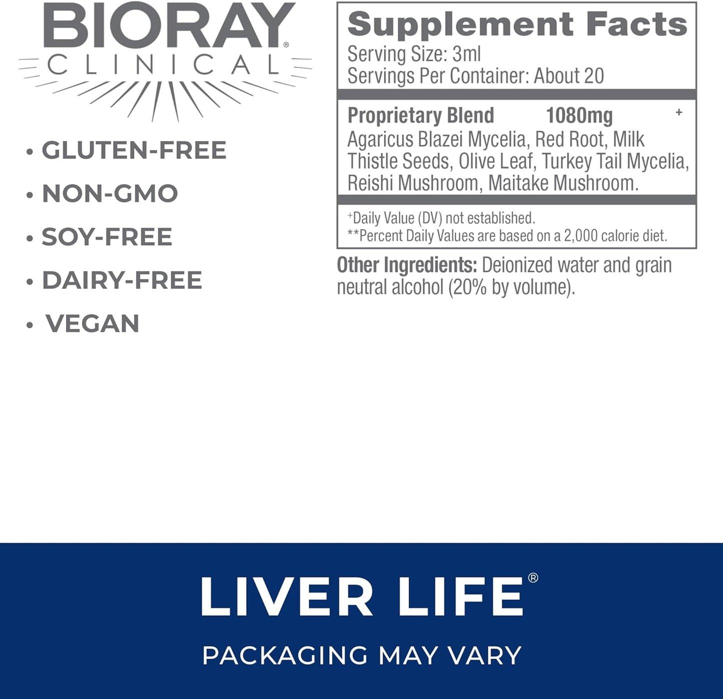 BIORAY Clinical Liver Life - 2 fl oz - Strengthens Liver Structure & Function - Non-GMO, Vegetarian, Gluten Free Nirvana Guru
