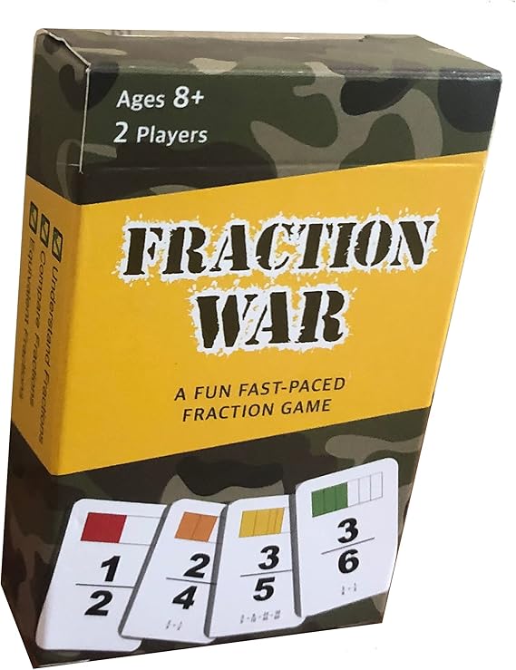 Fraction War Fun Math Game to Learn, Compare and Simplify Fractions for 2nd to 5th Grade (1 Pack) - Standard Edition nirvanaguru