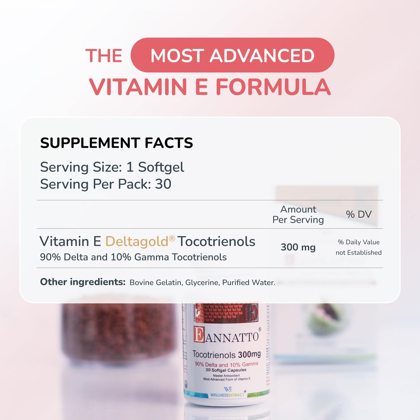 Eannatto Tocotrienols Vitamin E Supplements Tocopherol Free, Supports Immune Health, Non-GMO, Gluten Free & Antioxidant (125MG 60 Softgels) Nirvana Guru