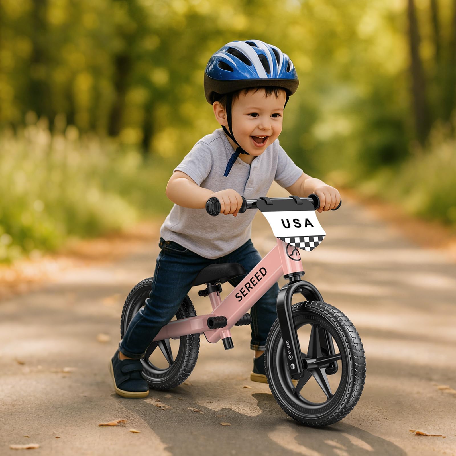 SEREED Toddler Balance Bike 2 Year Old, No Pedal Kids Toy Bike for 2-5 Years Old, Tool-Free Adjustment, Gift for 2-3 Boys Girls, Customize Plate with 3pcs Stickers (White) Nirvana Guru