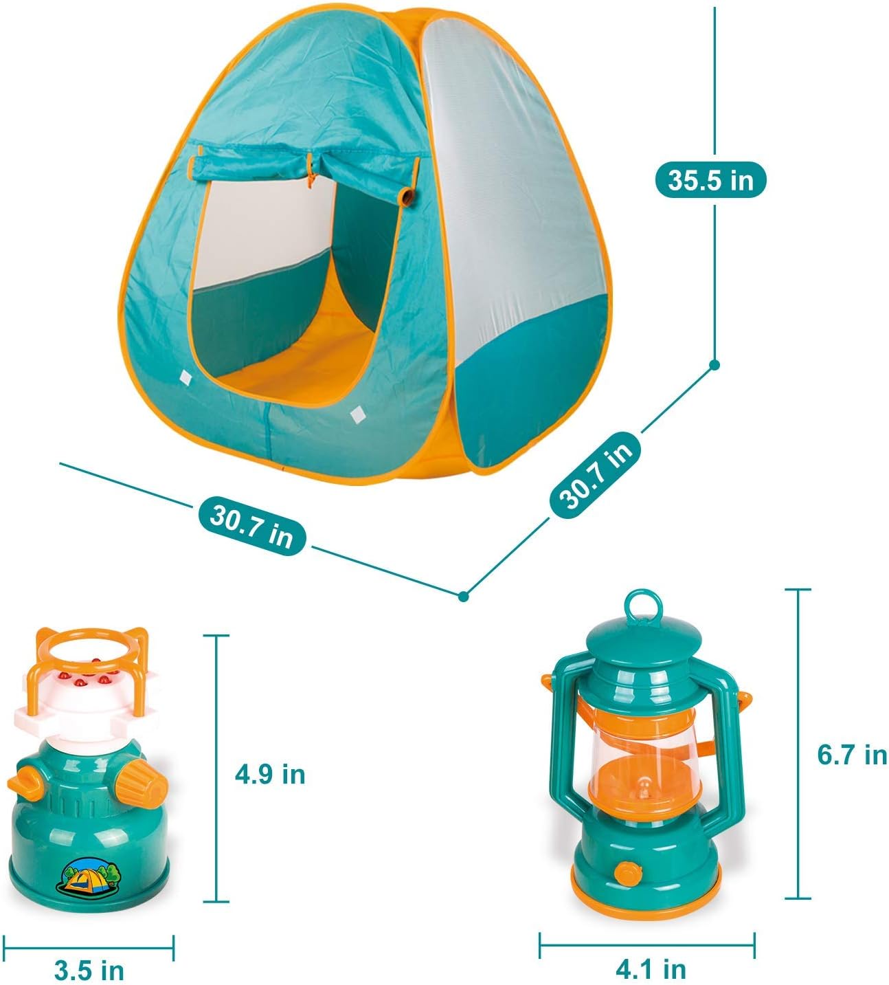 FUN LITTLE TOYS Pop Up Play Tent with Camping Gear and Tools Set, Outdoor Toys for Kids Nirvana Guru