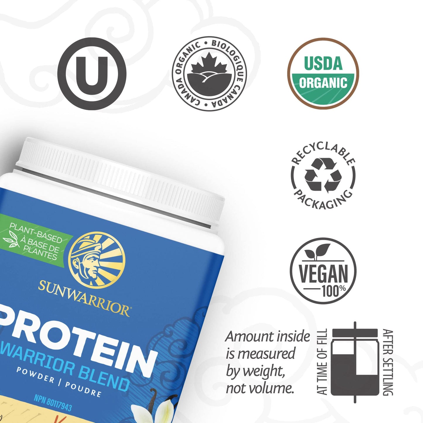Organic Plant Based Protein Powder | Vegan Organic Protein Powder Vanilla Flavored with BCAA Amino Acids & Hemp Seed Pea Blend | Non-GMO Soy Dairy Filler & Gluten Free (Vanilla, 32 Servings) - Nirvana Guru